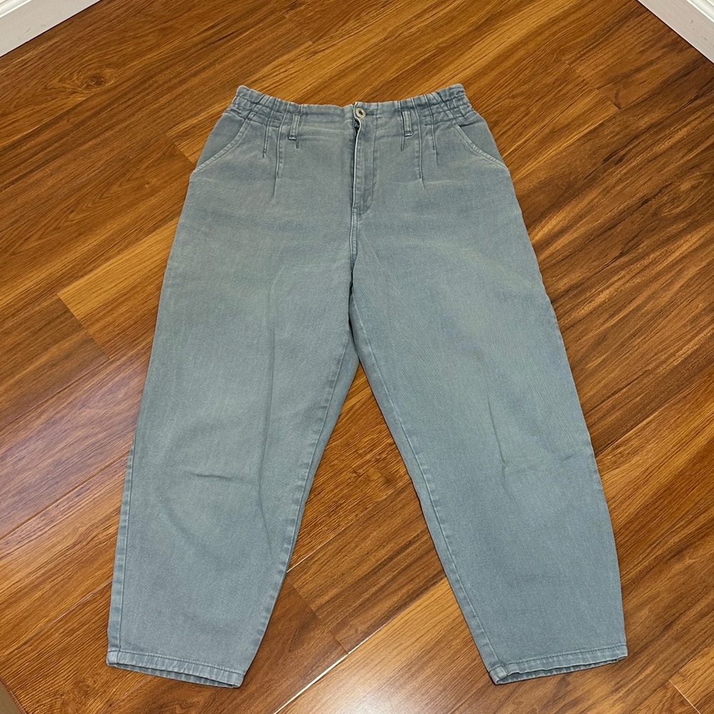 Women’s High-Waist Relaxed Tapered Pants - Light Blue
